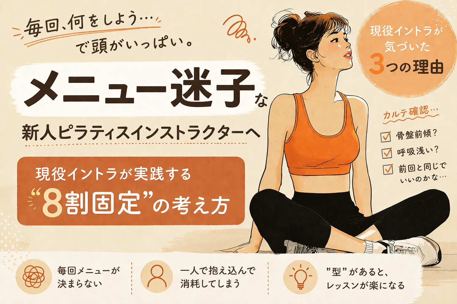 新人ピラティスインストラクター向け メニュー作成と8割固定の考え方